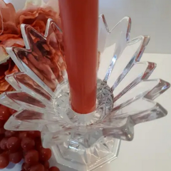 Vintage Cut Glass Clear Candle Holder - Picture 5 of 6